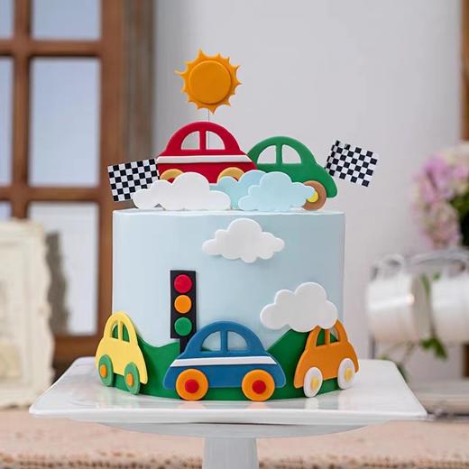 【小汽车】-翻糖蛋糕 商品图0