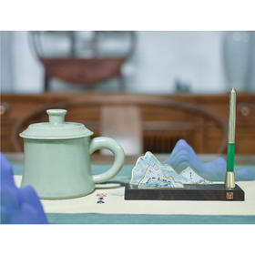 羽诗制造出品 青山揽梦套装越窑青瓷第一杯高原风情笔架文创礼盒