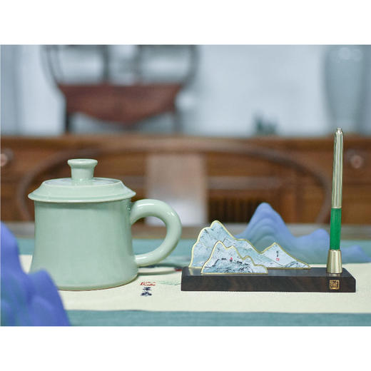 羽诗制造出品 青山揽梦套装越窑青瓷第一杯高原风情笔架文创礼盒 商品图0