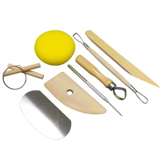 泥塑八件套陶艺工具泥塑超轻粘土工具拉坯泥巴刀切割线软陶雕塑修坯刀diy制陶1套 商品图1