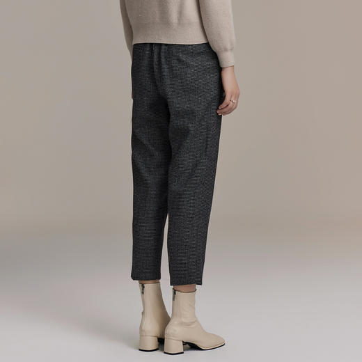 VGRASS进口面料千鸟格纹休闲裤女 商品图1