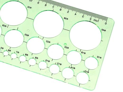 4303金丝猴圆形模板尺绘图塑料工具尺子数学学习模版尺设计用尺1个 商品图2