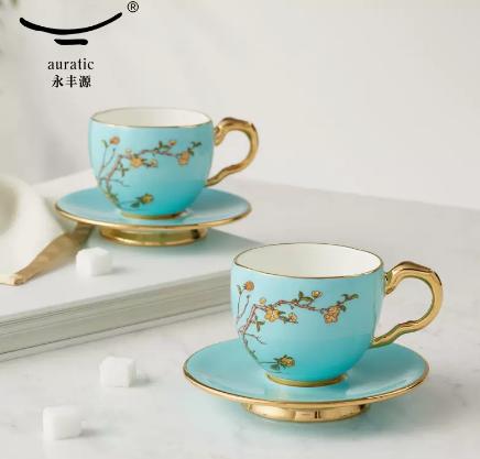 国瓷永丰源夫人瓷西湖蓝150ml4头杯碟 商品图0