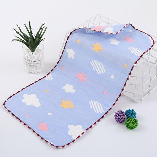 【5条】婴儿六层纱布全棉小方巾高密度口水巾毛巾泡泡纱提花 商品图6