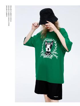 商场同款URLAZH有兰2023春季新款宽松印花圆领短袖T恤女JM1TE04