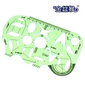 4316金丝猴大象模板尺绘图塑料工具尺子数学学习模版尺设计用尺1把