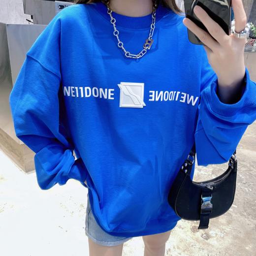 WE1LDONE 廓形情侣圆领卫衣  WY698 商品图3