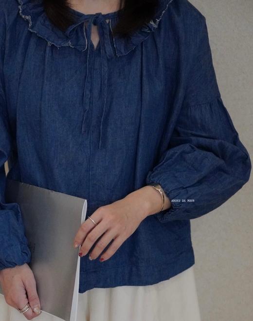 Gauze牛仔蓝上衣 商品图0