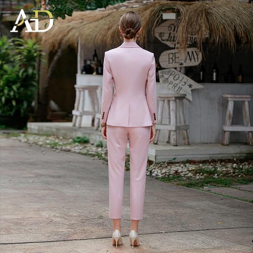 AD粉色西装套装女春秋高级感职业装时尚气质西服马甲三件套正装 商品图4