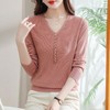 v领针织衫，套头韩版宽松显瘦打底衫螺纹上衣CC-103-57299 商品缩略图1