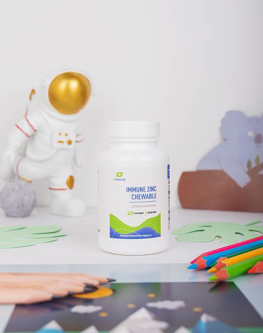 【香港仓2-3周到手-美国儿科配方-儿童抵御力-锌咀嚼片】  Immune Zinc 90片果味含片可咀嚼  每片23mg 柠檬酸锌+葡tao糖酸锌双重配方 安全代糖 Purecise 商品图4