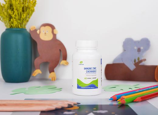 【香港仓2-3周到手-美国儿科配方-儿童抵御力-锌咀嚼片】  Immune Zinc 90片果味含片可咀嚼  每片23mg 柠檬酸锌+葡tao糖酸锌双重配方 安全代糖 Purecise 商品图1