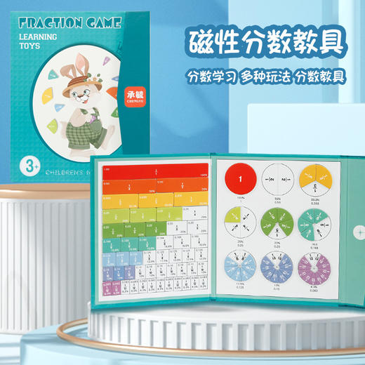 开学季福利！【通过实物操作 分数一学就懂】磁性分数盘演示器分子分母认知加减运算三年级小学数学分数教具 商品图0