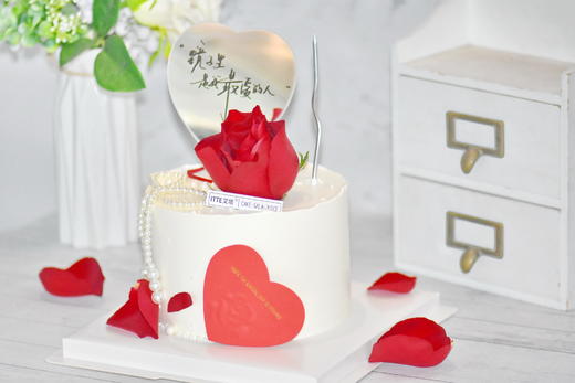 【镜子玫瑰蛋糕】动物奶油、新鲜水果、糯米蛋糕胚；镜子里，是我最爱的人~情人节 表白 女友 恋人 商品图1