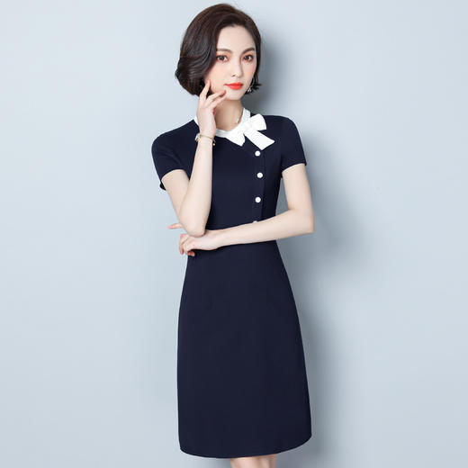 XYL-17363春装新款OL通勤气质收腰显瘦中长款七分袖千鸟格a型连衣裙女 商品图8