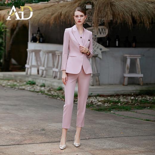 AD粉色西装套装女春秋高级感职业装时尚气质西服马甲三件套正装 商品图2