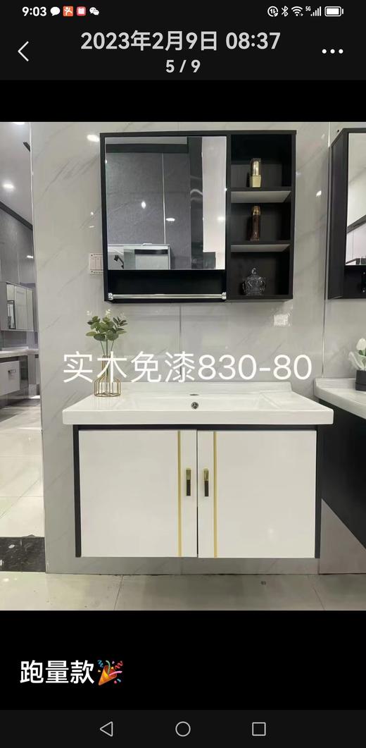  浴室柜 830-80 镜柜 三包装 配808盆 商品图0