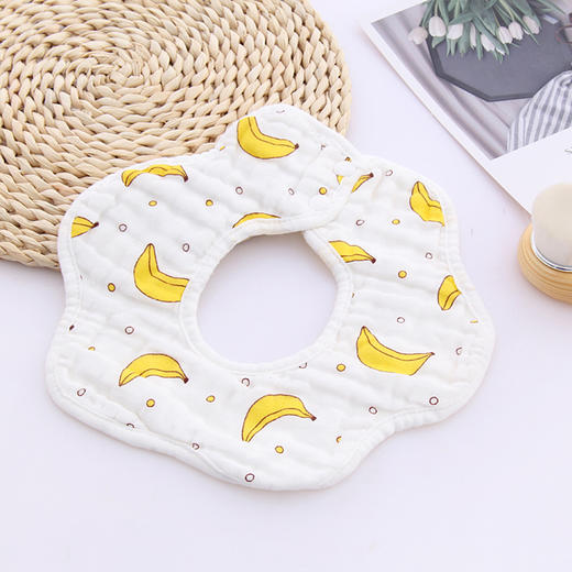 【5条】婴儿6层纱布围嘴泡泡纱全面口水巾 商品图6