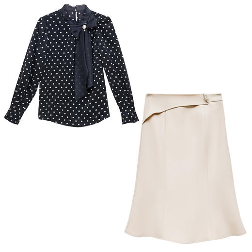 HRWM80139 2023春秋季收腰显瘦小众设计感青春洋气甜美两件套套裙女 商品图4