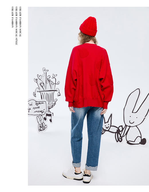 商场同款URLAZH有兰2023春季新款复古宽松直筒牛仔裤女LM1DP09 商品图2