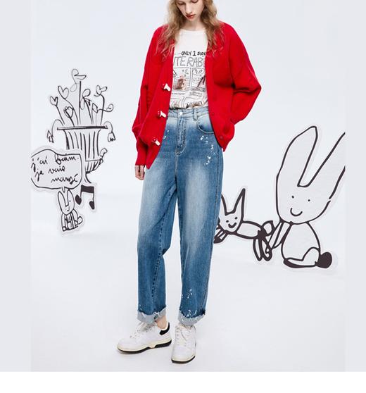 商场同款URLAZH有兰2023春季新款复古宽松直筒牛仔裤女LM1DP09 商品图1