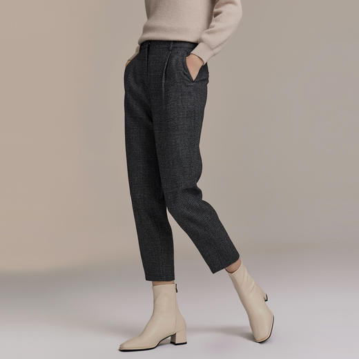 VGRASS进口面料千鸟格纹休闲裤女 商品图2