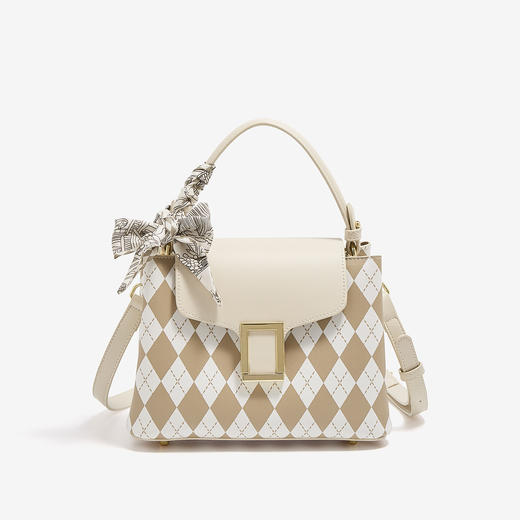 Safiya/索菲娅 2022新款百搭格纹高级单肩包包女斜挎包手提女包SF900155Y 商品图3