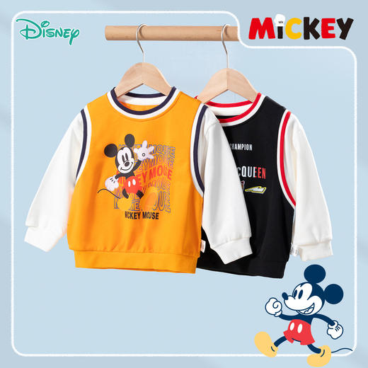 【商场同款】迪士尼童装男童假两件套头卫衣闪电麦昆米奇玩具总动员卡通休闲衣221DS0393 商品图2