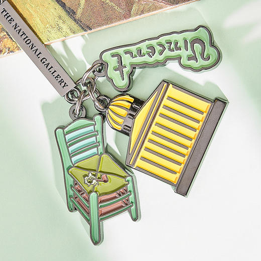 The National Gallery大师系列梵高的椅子三合一金属钥匙扣链挂件创意礼物 商品图1