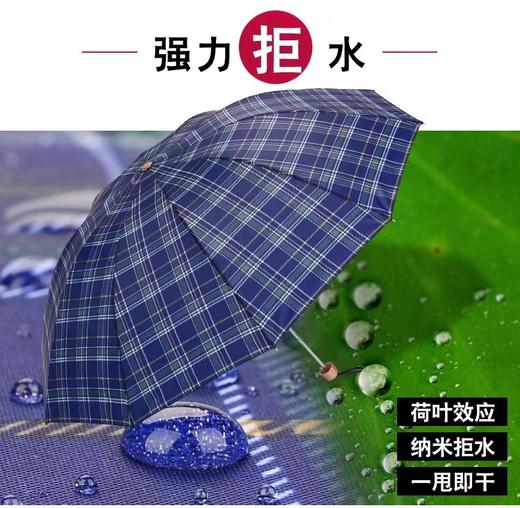 天堂伞3909经典格子晴雨伞三人超大加大加固10骨折叠三折伞1把 商品图7