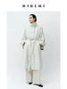 HIDEMI 极简设计感明线廓形立领腰带式长款水洗棉风衣 商品缩略图5