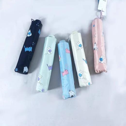 天堂伞黑胶防晒遮太阳伞女折叠超轻小巧晴雨伞两用小清新三折晴雨伞1把33791E 商品图7