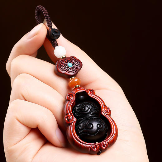 【小叶紫檀百福葫芦挂饰】 商品图4