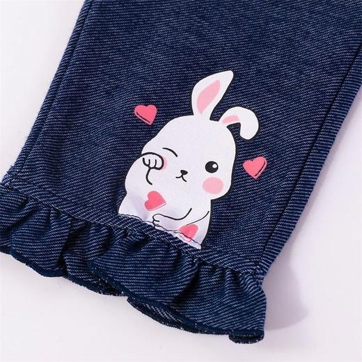 贝贝怡春装新品女童仿牛仔裤子婴儿可爱兔长裤牛仔裤休闲裤211K2150 商品图8