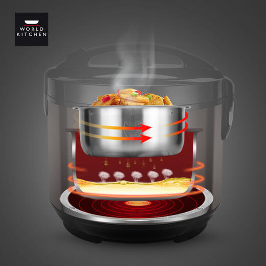 World Kitchen WK-MLRC/KZ 蒸锅饭煲不锈钢双胆大容量 商品图2
