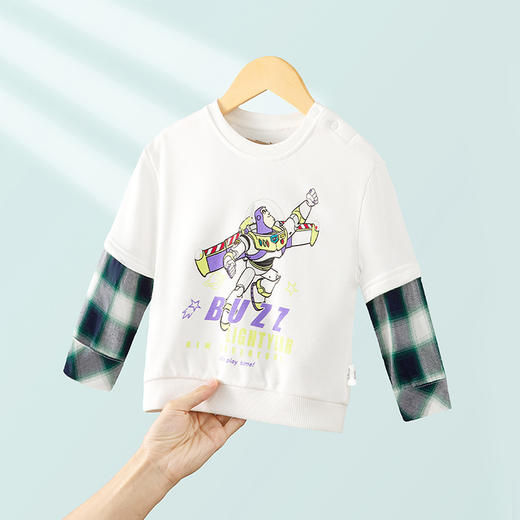 【商场同款】迪士尼童装男童套头卫衣巴斯光年春秋季中大童宝宝潮搭假两件上衣 商品图3