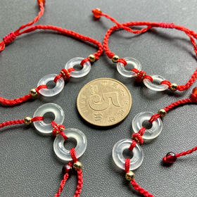 玻璃种翡翠平安扣手绳