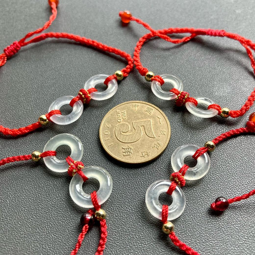 玻璃种翡翠平安扣手绳 商品图0