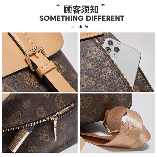 Safiya/索菲娅 包包2022新款双肩包时尚学生书包女式双肩包背包SF9111017Y 商品图6