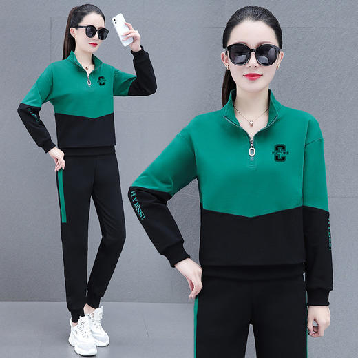 休闲运动服套装时尚卫衣宽松大码立领长袖两件套TR-6869 商品图8
