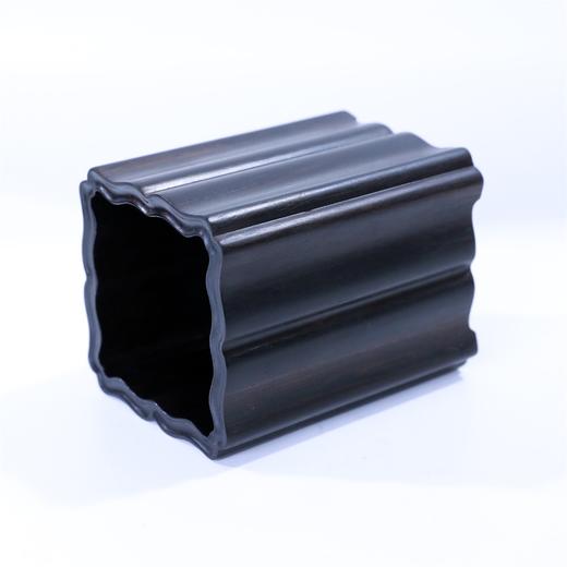 方形葵口°紫光檀素笔筒 商品图4