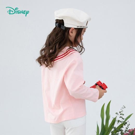 迪士尼童装 春秋新款女童翻领长袖T恤儿童海军风上衣纯棉休闲 商品图2