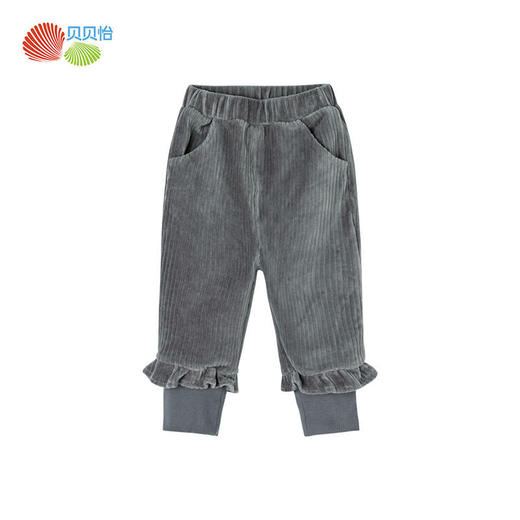 贝贝怡宝宝天鹅绒保暖长裤女童裤子儿童秋装女新款洋气松紧腰加厚213K2232 商品图5