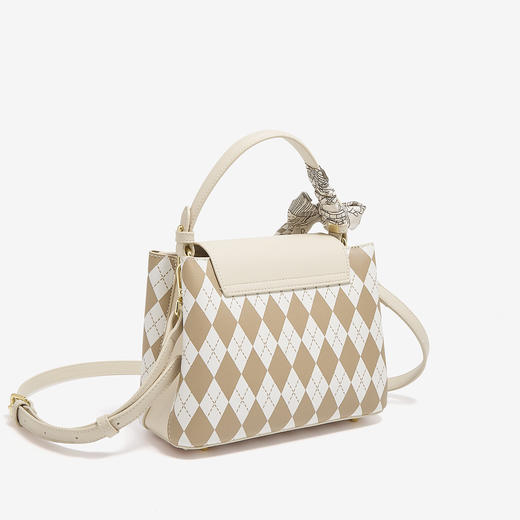 Safiya/索菲娅 2022新款百搭格纹高级单肩包包女斜挎包手提女包SF900155Y 商品图7