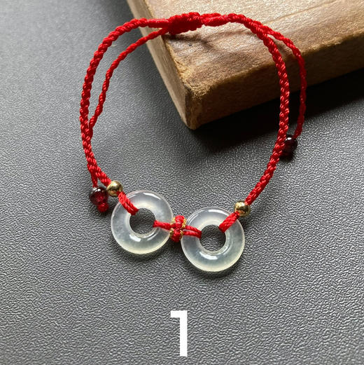 玻璃种翡翠平安扣手绳 商品图2