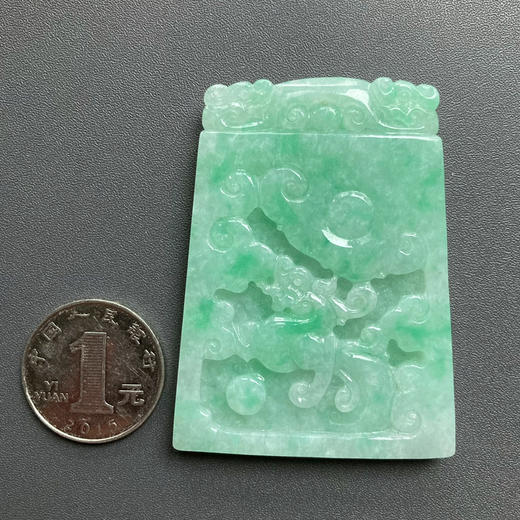 糯种飘阳绿翡翠大龙牌 商品图4