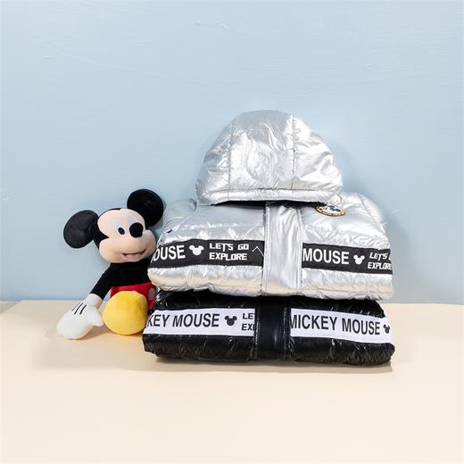 【商场同款】迪士尼童装男童羽绒服冬季保暖中长款太空男孩亮光拼接白鸭绒外套214DS0236 商品图4