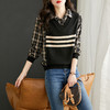 清新减龄，翻领拼接格纹假两件衬衫HR-LDSB232 商品缩略图2