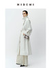 HIDEMI 极简设计感明线廓形立领腰带式长款水洗棉风衣 商品缩略图7