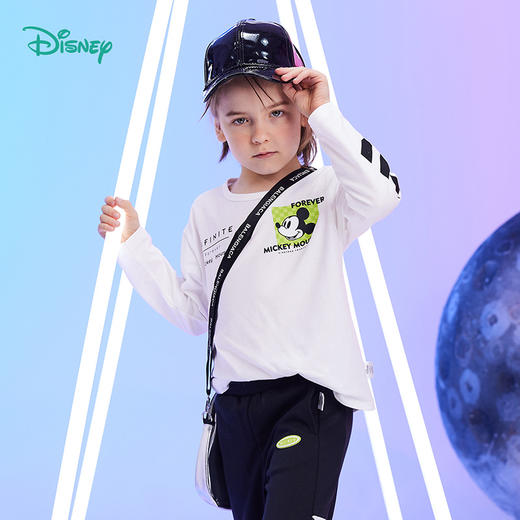 【商场同款】迪士尼童装男童纯棉长袖T恤中大童米奇宝宝春秋季潮搭打底衫 商品图3